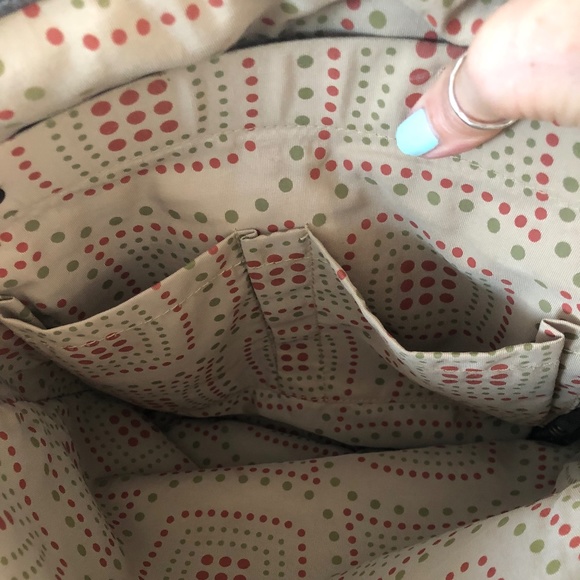 Ellington Gray Leather Shoulder Tote Bag Handbag W/ Black Straps - Picture 5 of 9